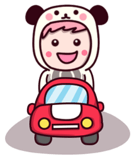 Panda cute suit sticker #9172762