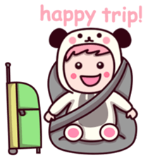 Panda cute suit sticker #9172763