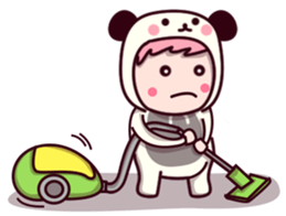 Panda cute suit sticker #9172765