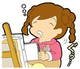 Work to draw a picture  Painter aspiring sticker #9175086