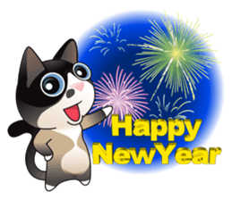 Snowshoe Cat Lumang -Let's Party!! sticker #9180879