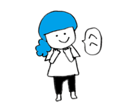 Colorful fun girl sticker #9181070