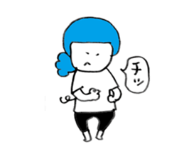 Colorful fun girl sticker #9181071