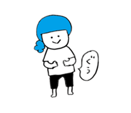 Colorful fun girl sticker #9181073