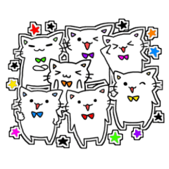 seven rainbow cats