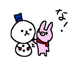 Simple winer rabbits sticker #9188155