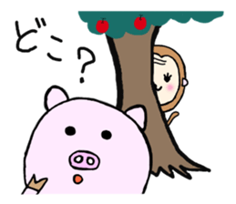 MONKEY AND PIG sticker #9188390
