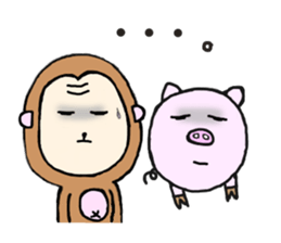 MONKEY AND PIG sticker #9188408