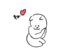 White cat tama sticker #9189058