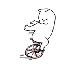 White cat tama sticker #9189073