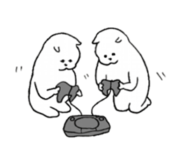 White cat tama sticker #9189075