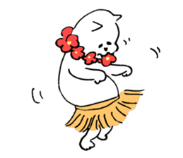 White cat tama sticker #9189077