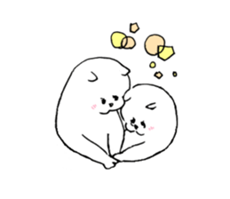 White cat tama sticker #9189091