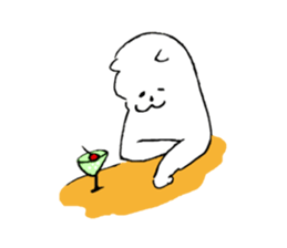 White cat tama sticker #9189092