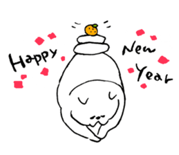 White cat tama sticker #9189095