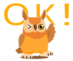 Cute horned owl more cute version sticker #9192338