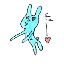 good luck blue rabbit1 sticker #9194734