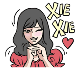 AsB - Comic Girls In Red sticker #9194780