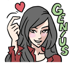 AsB - Comic Girls In Red sticker #9194798