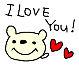 English cute LOVE bear. sticker #9196293