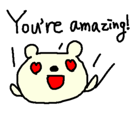 English cute LOVE bear. sticker #9196299