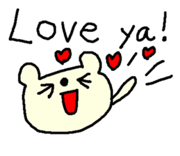 English cute LOVE bear. sticker #9196300