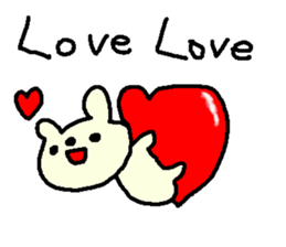 English cute LOVE bear. sticker #9196302