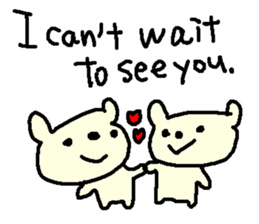 English cute LOVE bear. sticker #9196306