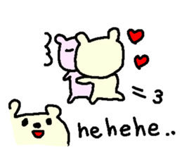 English cute LOVE bear. sticker #9196307