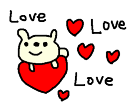 English cute LOVE bear. sticker #9196311
