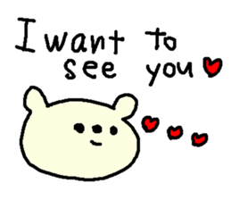 English cute LOVE bear. sticker #9196318