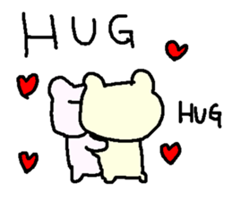 English cute LOVE bear. sticker #9196320