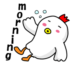 Fascinating chicken and chick English sticker #9199532