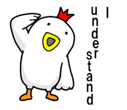 Fascinating chicken and chick English sticker #9199541
