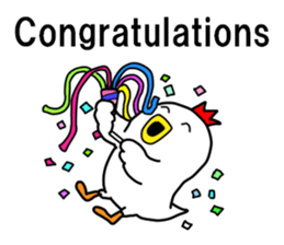 Fascinating chicken and chick English sticker #9199556