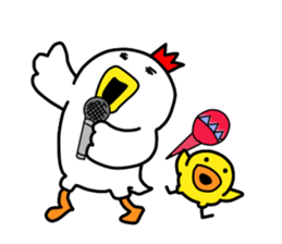 Fascinating chicken and chick English sticker #9199560