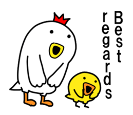 Fascinating chicken and chick English sticker #9199564