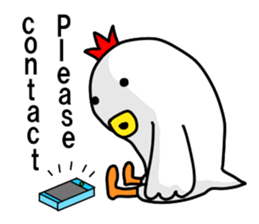 Fascinating chicken and chick English sticker #9199565