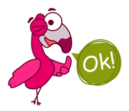 Flamingo Cartoon Fun Set sticker #9202849