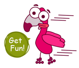 Flamingo Cartoon Fun Set sticker #9202876