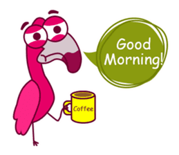 Flamingo Cartoon Fun Set sticker #9202884