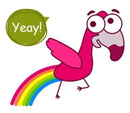 Flamingo Cartoon Fun Set sticker #9202885