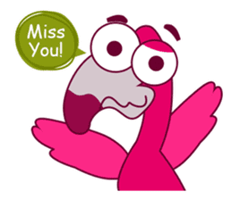Flamingo Cartoon Fun Set sticker #9202887