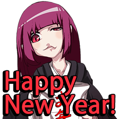 Black cute Happy New Year English