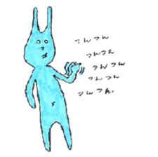 good luck blue rabbit 2 sticker #9204768
