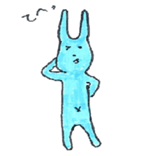 good luck blue rabbit 2 sticker #9204784