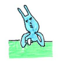 good luck blue rabbit 2 sticker #9204804