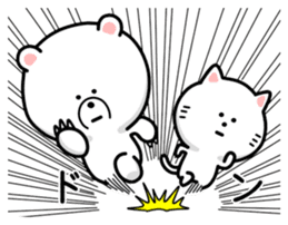 White bear and white cat sticker #9204823