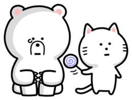 White bear and white cat sticker #9204831