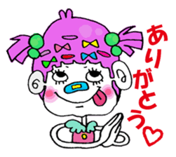 Colorful girl with happy friends Part2 sticker #9205084